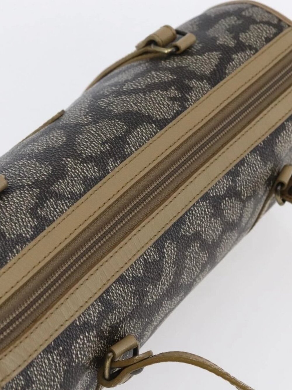 SAINT LAURENT Hand Bag PVC Canvas Gray Beige Auth fm4973 - Picture 7 of 16